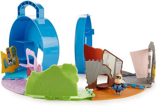 Playset Valigetta 2-in-1 Pixar Minis, con Mini Personaggio Mr. Incredibile - 2