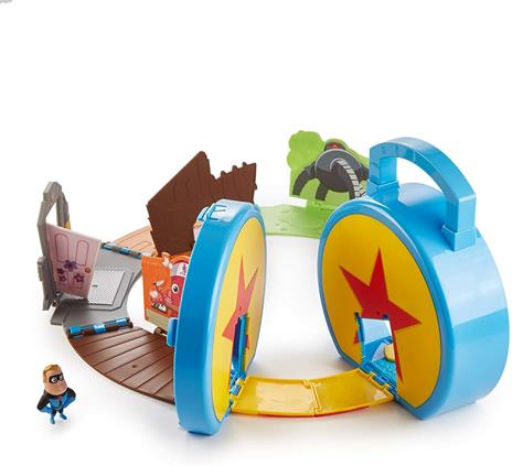 Playset Valigetta 2-in-1 Pixar Minis, con Mini Personaggio Mr. Incredibile - 3