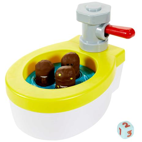Mattel Games - ?Acchiappa la Cacca Turbo, gioco per bambini con water giocattolo, 3 pezzi di cacca, 1 dado e istruzioni; - 3