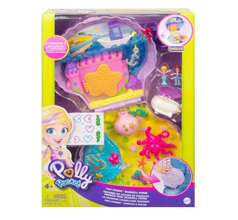 Polly Pocket Borsetta dei Segreti Conchiglia con Tracolla, con Micro Bambole e Accesori, 4+ Anni, GNH11