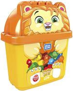 Mega Bloks Secchiello Cucciolo di Leone con 25 Blocchi da Costruzione Giocattolo per Bambini 1+Anni, GPG20