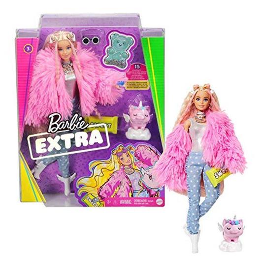 Barbie Extra Bambola con giacca lanosa rosa e maialino-unicorno, 10  Accessori alla Moda, Giocattolo per Bambini 3+ Anni - Barbie - Barbie Fab -  Bambole Fashion - Giocattoli | IBS