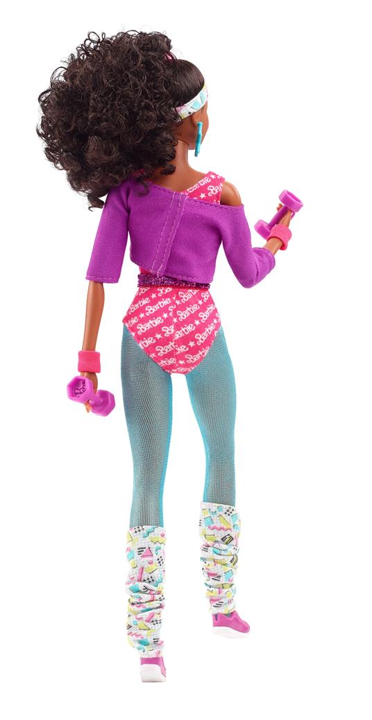 Barbie Rewind 80s Edition Workin 'Out, Bambola Brunette che indossa tuta, scaldamuscoli e accessori per collezionisti - 10