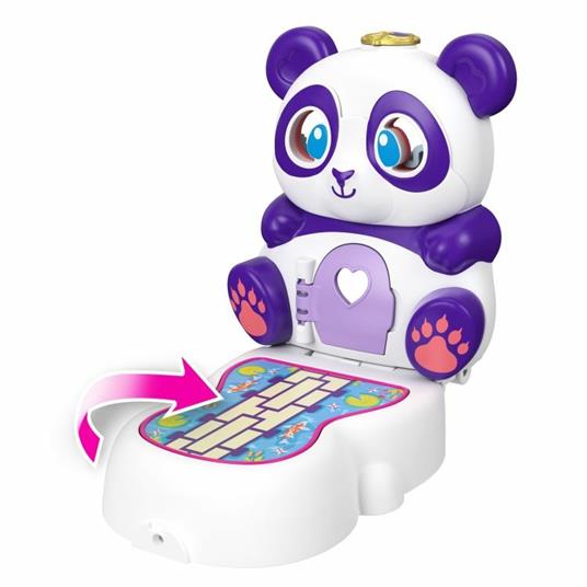 Polly Pocket Cofanetto Flip Panda, con Micro Bambola, Panda e Scomparti a Sorpresa,Giocattolo per Bambini 4+Anni - 4