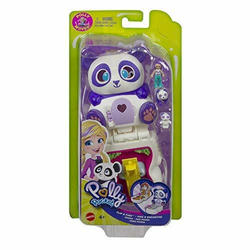 Polly Pocket Cofanetto Flip Panda, con Micro Bambola, Panda e Scomparti a Sorpresa,Giocattolo per Bambini 4+Anni - 6