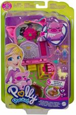 Polly Pocket Cofanetto Fattoria del Maialino, con 2 Micro Bambole, Animaletti e Accessori, Giocattolo per Bambini 4+Anni, GTN16