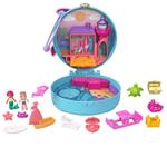 Polly Pocket - Cofanetto Spiaggia dei Delfini e Mare con Micro Bambola Polly, Sirena e Accessori