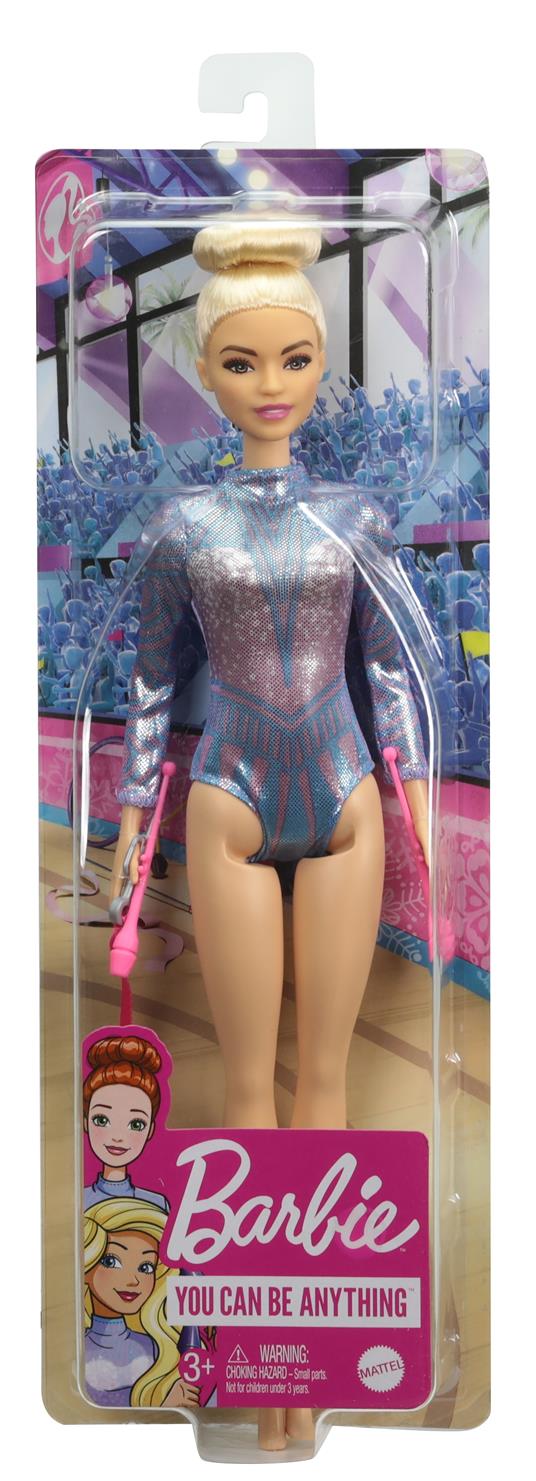 Barbie - Carriera Ginnasta, bambola bionda con coloratissimo body  metallizzato, 2 bastoni e nastro, 3+ anni - Barbie - Bambole Fashion -  Giocattoli | IBS