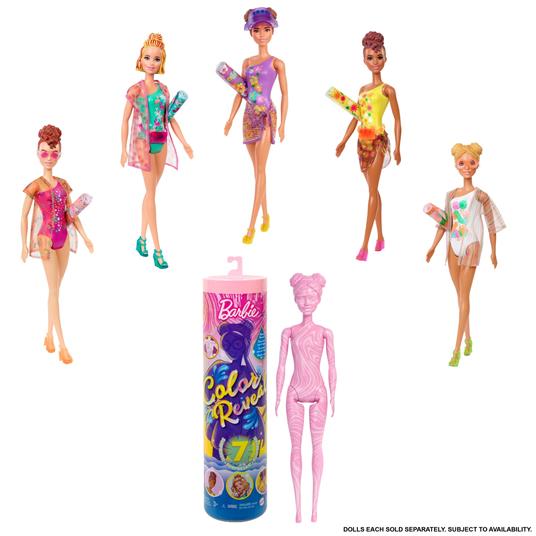 Barbie Color Reveal Serie Beach, bambola cambia colore con 7 sorprese  incluse, 3+ Anni. Mattel (GTR95) - Barbie - Barbie Fab - Bambole Fashion -  Giocattoli | IBS