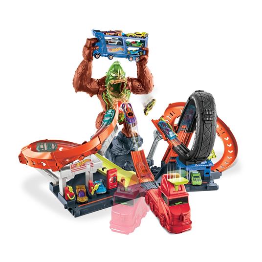 ?Hot Wheels Assalto del Gorilla Velenoso, Playset stazione di rifornimento e officina. Mattel (GTT94) - 2