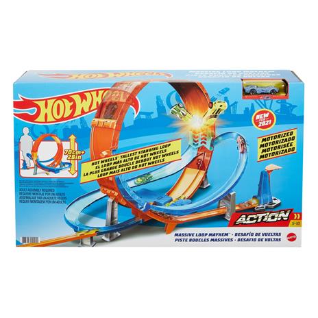 Hot Wheels Schianti Acrobatici del Loop Gigante, Pista con lanciatore e grandissimo loop da 71 cm. Mattel (GTV14) - 5