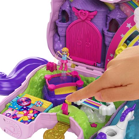 Polly Pocket- Unicorno Magiche Sorprese Playset con Micro Bambole Polly e Lila, Accessori - 5