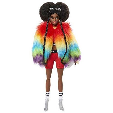 Barbie Extra Bambola Afroamericana con capelli cotonati, 10 Accessori alla Moda, Giocattolo per Bambini 3+ Anni - 6