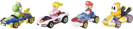 Hot Wheels Mario Kart- ​Confezione di 4 Veicoli con 4 Personaggi alla Guida, Giocattolo per Bambini 3+ Anni, GWB38