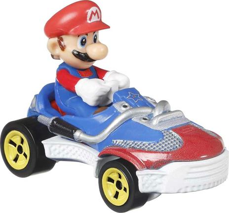 Hot Wheels Mario Kart- ​Confezione di 4 Veicoli con 4 Personaggi alla Guida, Giocattolo per Bambini 3+ Anni, GWB38 - 4