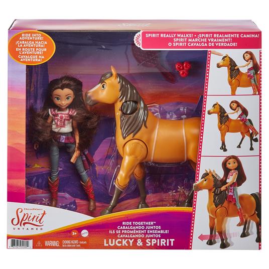 Spirit Lucky e Spirit Insieme all'avventura, con bambola e cavallo da cavalcare. Mattel (GXF95) - 6