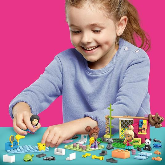Barbie- Mega Construx Barbie Centro Veterinario e di Toelettatura Animali, Giocattolo per Bambini 4+Anni, GYH09 - 2