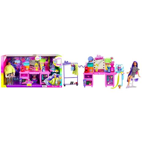 Barbie Extra bambola e playset con un cucciolo e oltre 45 accessori inclusi, per bambini 3+ anni. Mattel (GYJ70)