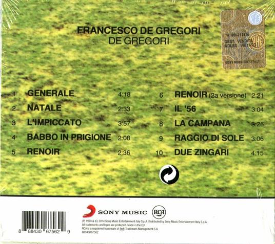 De Gregori (Digipack) - CD Audio di Francesco De Gregori - 2