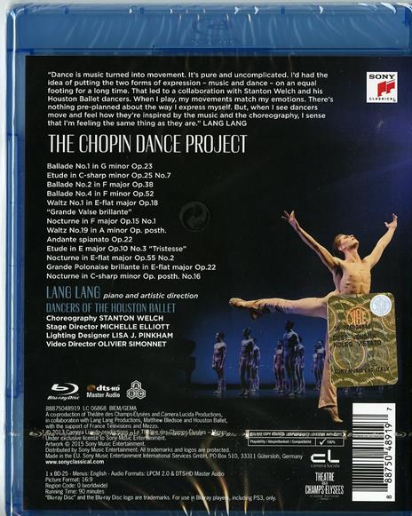 Lang Lang. The Chopin Dance Project (Blu-ray) - Blu-ray di Frederic Chopin,Lang Lang - 2