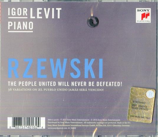 Variazioni su El Pueblo Unido - CD Audio di Frederic Rzewski,Igor Levit - 2