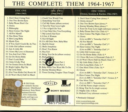 Complete Them 1964-1967 - CD Audio di Them - 2