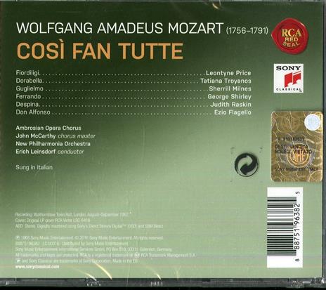 Così Fan Tutte - CD Audio di Wolfgang Amadeus Mozart,Leontyne Price,Erich Leinsdorf,New Philharmonia Orchestra - 2
