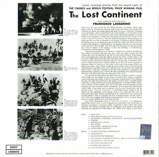 Lost Continent (Colonna sonora) - Vinile LP di Angelo Lavagnino - 2