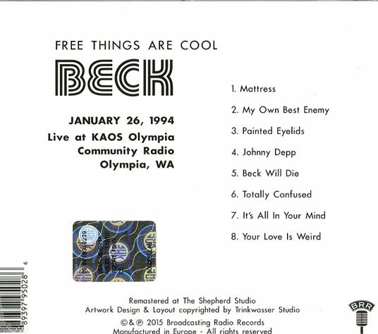 Free Things Are Cool (Digipack) - CD Audio di Beck - 2