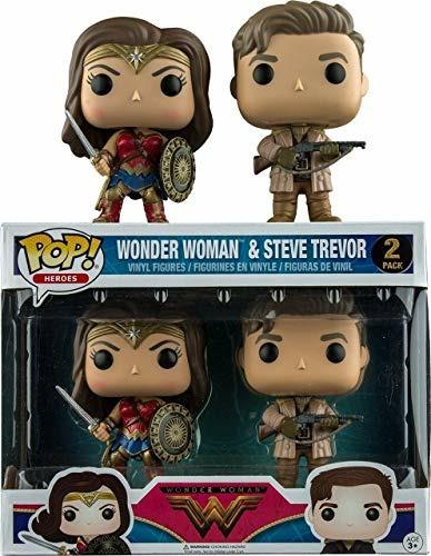 Funko POP! Marvel Wonder Woman The Movie. Wonder Woman & Steve Trevor Figure 10cm 2-PACK limited