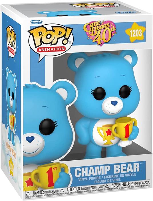 Care Bears 40th Anniversary Pop! Tv Vinile Figures Champ Bear 9 Cm Assortment (6) Funko - 2