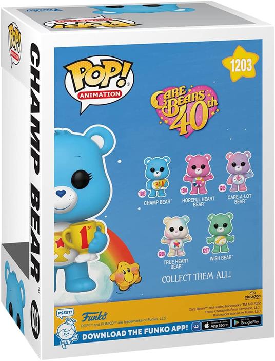 Care Bears 40th Anniversary Pop! Tv Vinile Figures Champ Bear 9 Cm Assortment (6) Funko - 3