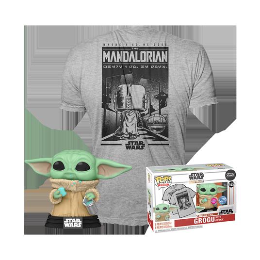 Star Wars: Funko Mini Pop! & Tee - The Mandalorian - Grogu With Cookie Tg. L