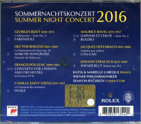 Concerto classico d'una notte d'estate 2016 - CD Audio di Wiener Philharmoniker,Katia Labèque,Marielle Labèque,Semion Bychkov - 2