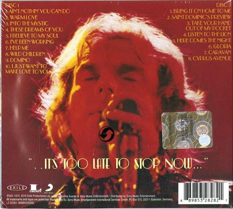 It's Too Late to Stop Now vol.1 Live - CD Audio di Van Morrison - 2