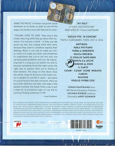 Jonas Kaufmann. Dolce vita (Blu-ray) - Blu-ray di Jonas Kaufmann - 2