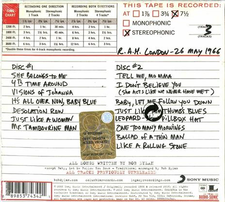 The Real Royal Albert Hall 1966 Concert - CD Audio di Bob Dylan - 2