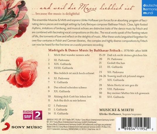 Und Weil Die Music Lieblich Ist - CD Audio di Musicke & Mirth