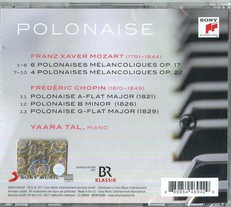Polonaise - CD Audio di Frederic Chopin,Franz Xaver Mozart,Yaara Tal - 2