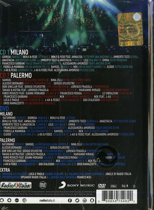 Radio Italia Live. Il concerto: Milano-Palermo - CD | IBS