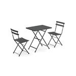 Set 2 sedie pieghevoli e 1 tavolo pieghevole 70 x 50 cm Arc en ciel, color Ferro Antico. Emu 3513