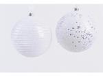 3 Palline 8Cm Bianco Ghiaccio Decorate Natale Addobbi Decoro Albero