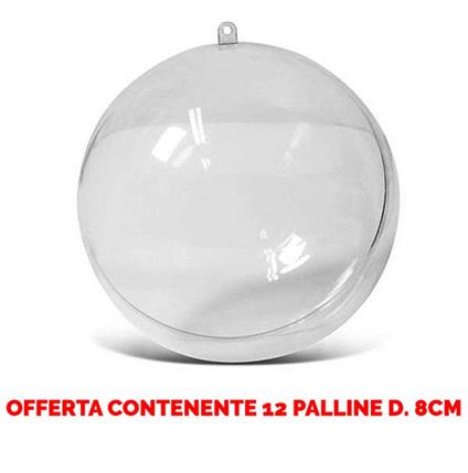 Offerta 12 Palline In Plexiglass Divisibile Ø8Cm Addobbi Decoro Albero Natale