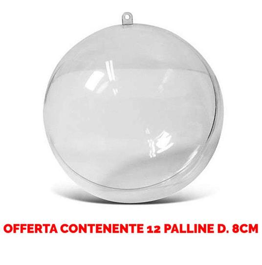 Offerta 12 Palline In Plexiglass Divisibile Ø8Cm Addobbi Decoro Albero Natale