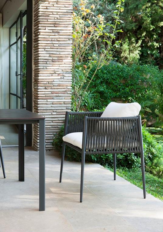 Tavolo Conrad 70X70 + 2 Poltrone Luce Set Da Pranzo Unopiu'' Arredo Giardino Esterno - 2