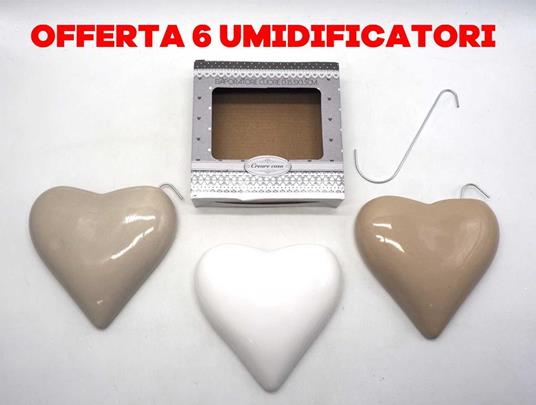 Offerta 6 Umidificatori Cuore Termosifone Vaporizzatore Ceramica  Umidificatori Stufa Calorifero - Peragashop - Casa e Cucina | IBS