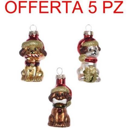 Offerta 5 Decorazione Cane Appendibile 4x3,5x7cm Addobbi Albero Natale