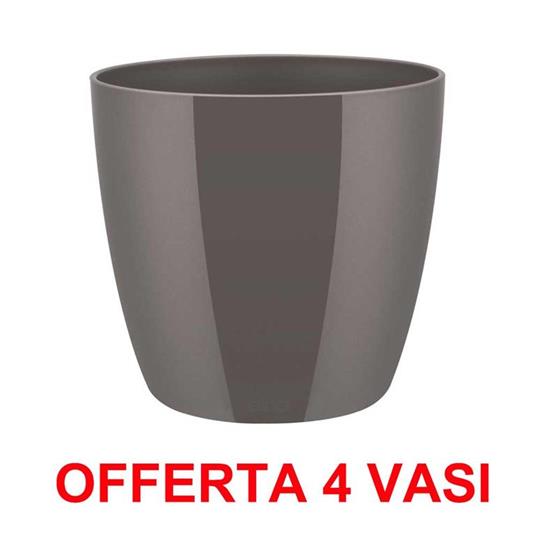 Offerta 4 Vaso Brussels Diamond Round 18cm Oyster Pearl Elho