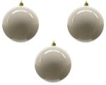 Offerta 3 Palline Di Natale 14 Cm Bianco Lana Addobbi Appendibili Decoro Albero