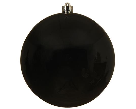 Offerta 3 Palline Di Natale 14 Cm Nero Lucido Addobbi Appendibili Decoro Albero - 2